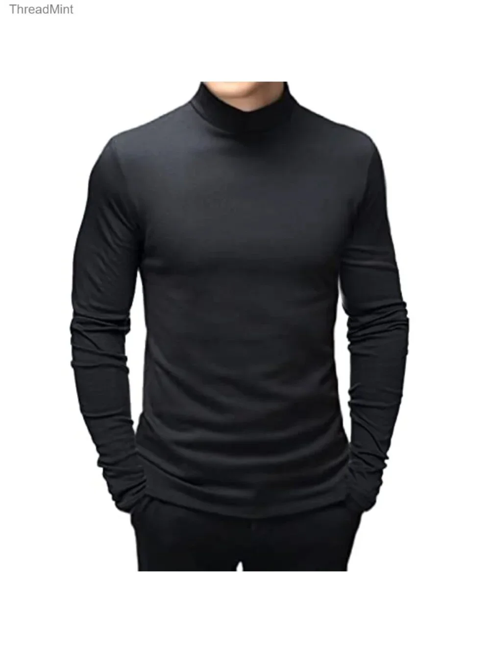 Men's Mock Turtleneck Long Sleeve T-Shirt Slim Fit Thermal Undershirt